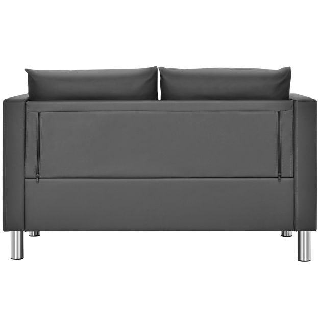 Canapé deux places Coast - 120x60x62.5 cm - Cuir - Gris