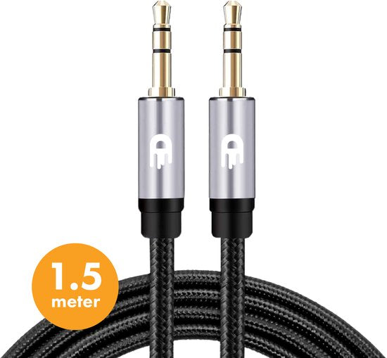 Drivv. AUX Cable 3.5 mm - Câble audio - plaqué or - mâle vers mâle - argent - 1.5 mètres