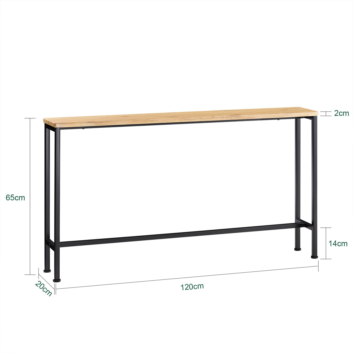 SoBuy FSB19-E Table console / Table d'appoint / Table d'entrée - 120 x 20 x 65 cm, bois MDF avec structure et pieds en métal gris