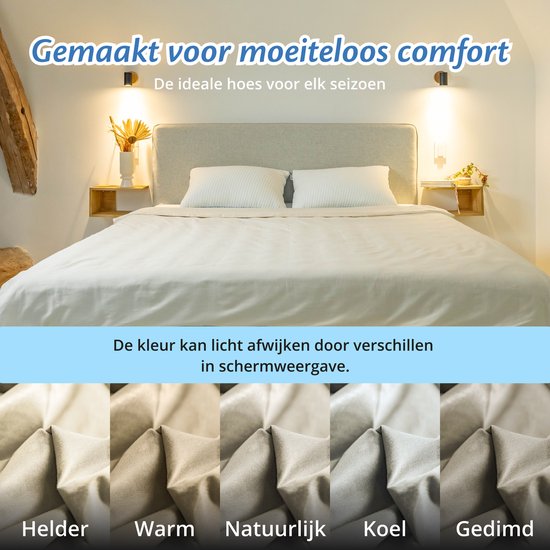 Housse pour la couverture d'aggravation d'Ella 200 x 200 CM - 11 KG & 13 KG - Housse en 100% coton biologique - Blanc biologique