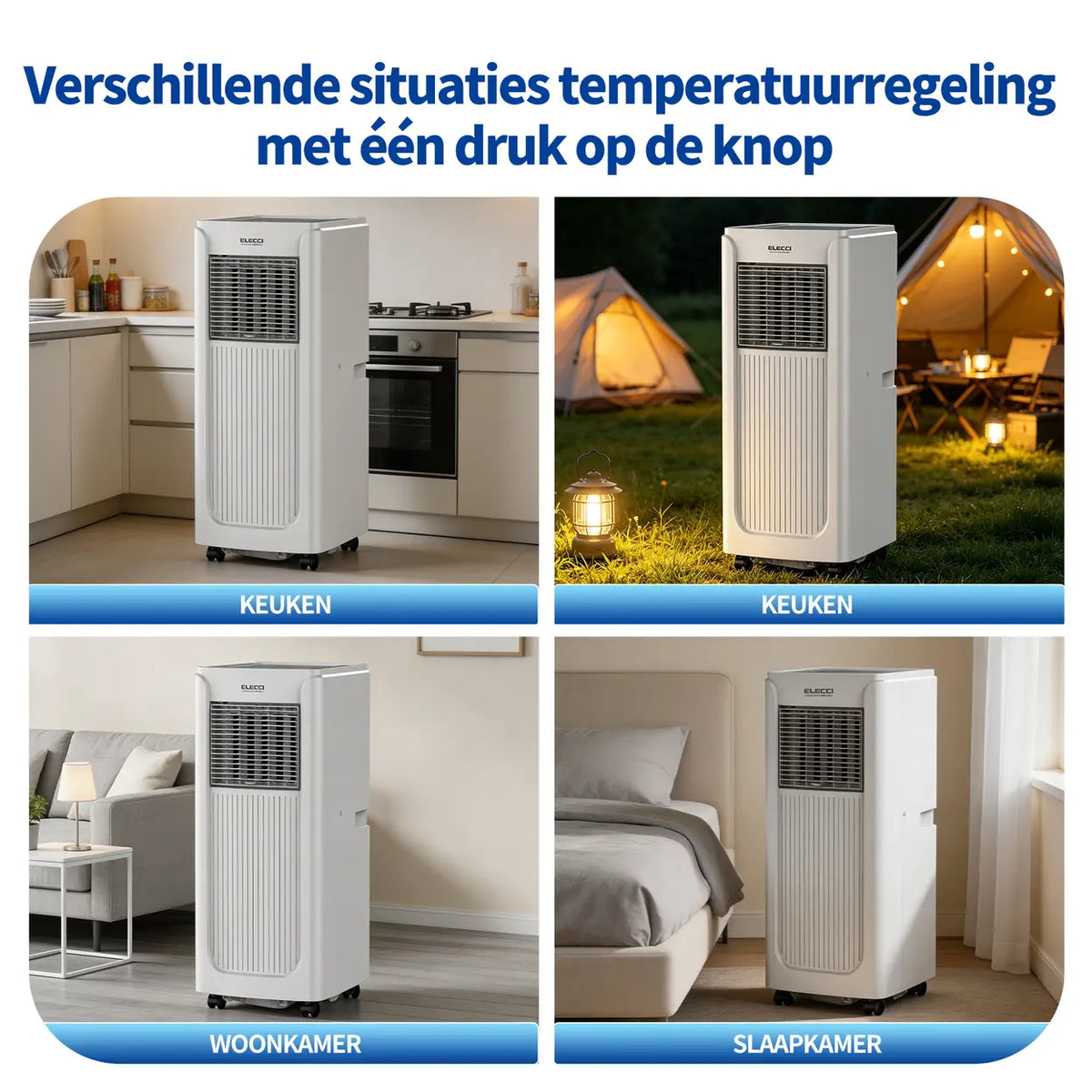 Climatiseur mobile ELECCI - 6 000 BTU - 4-en-1 - Classe énergétique A