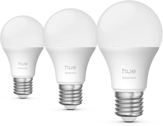 Ampoule LED Philips Hue Essential - culot E27 - lot de 3 ampoules - lumière blanche et colorée réglable - forme standard - éclairage connecté