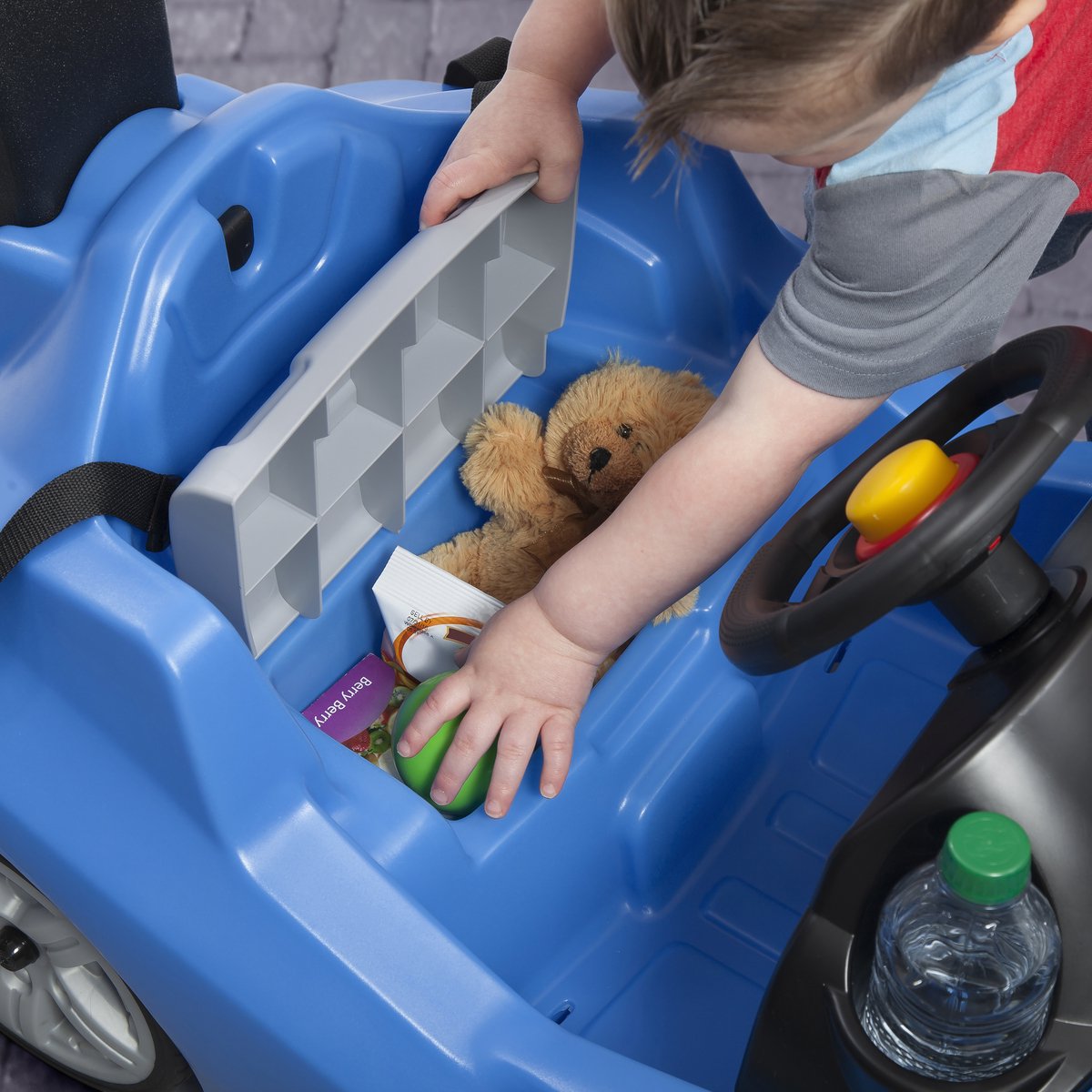 Step2 Whisper Ride Cruiser Runabout en Bleu - Poussette / Runabout avec barre de poussée - Pour les enfants à partir de 1,5 ans