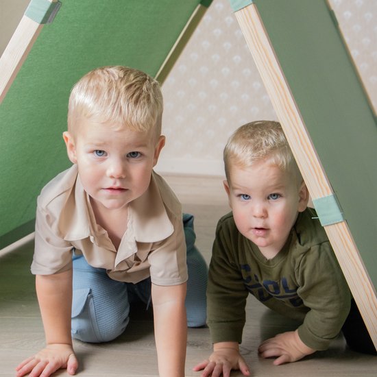 Sunny Como Play Tent Green - Tente Wigwam Tipi pour enfants - Poteaux en bois FSC - 123x106x107cm