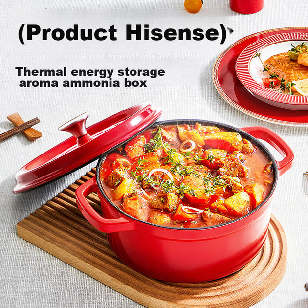 COOKER KING Marmite et casserole en fonte émaillée 24 cm – Rouge chinois – Fonte et émail