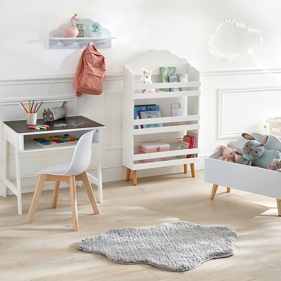 Coffre à jouets en bois Sphera - blanc - 58 x 28 x 45 cm