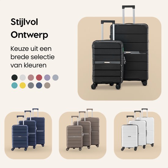 SKYCASES Urban Adventurer - Valise bagage à main - Serrure à chiffres - 44x27x66cm - 44L - Valise de voyage avec serrure de valise - Roues pivotantes - Noir