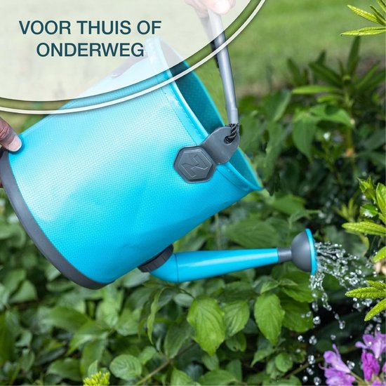 Seau et arrosoir pliables Colapz 9 L - Jerrican avec robinet de 7 à 9 litres - Seau avec couvercle hermétique - Bleu - Sans BPA - 27 x 22 x 22 cm - Camping en caravane et en camping-car en 2025