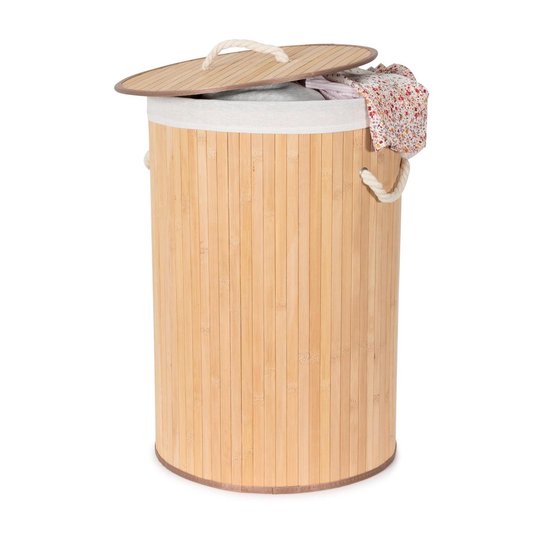 Panier à linge Compactor en bambou 40 x 60 cm, marron