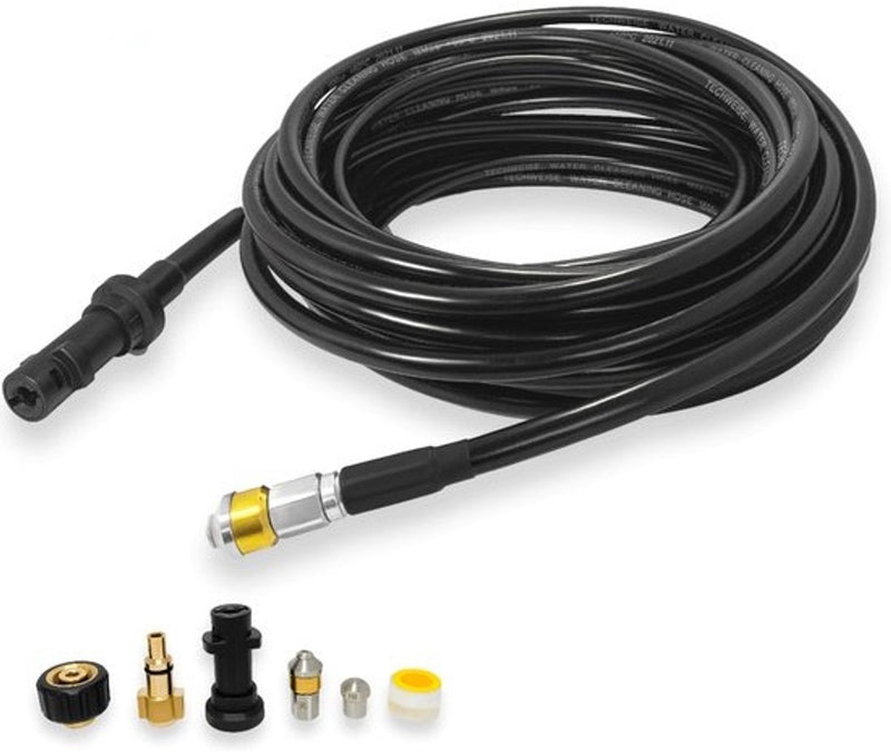 Tuyau d'égout Garpex® - 15M - Buse avancée et rotative - Convient pour Kärcher K2-K7, Parkside, Lavor et connexion M22