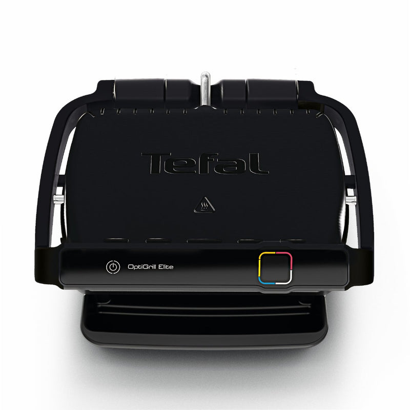 Tefal OptiGrill Elite GC7508 - Gril de contact intelligent 30x20 cm - 12 programmes automatiques pour la viande, le poisson et les légumes - Assistant numérique de gril - Noir - 2000W