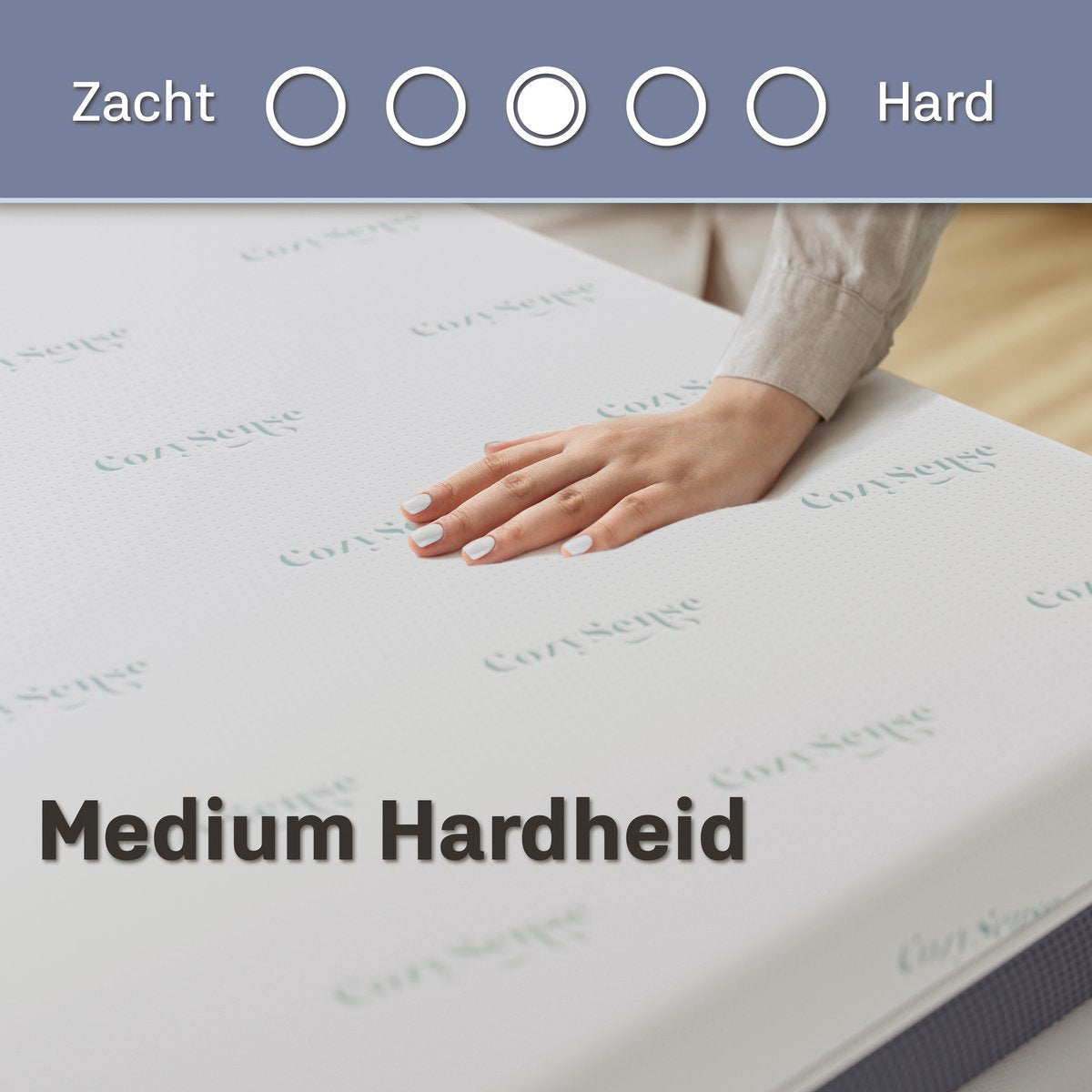 CozySense DualFeel Topper 120x200 cm - Cool & Warm Side - 7.5 cm - Medium Comfort - White/Blue