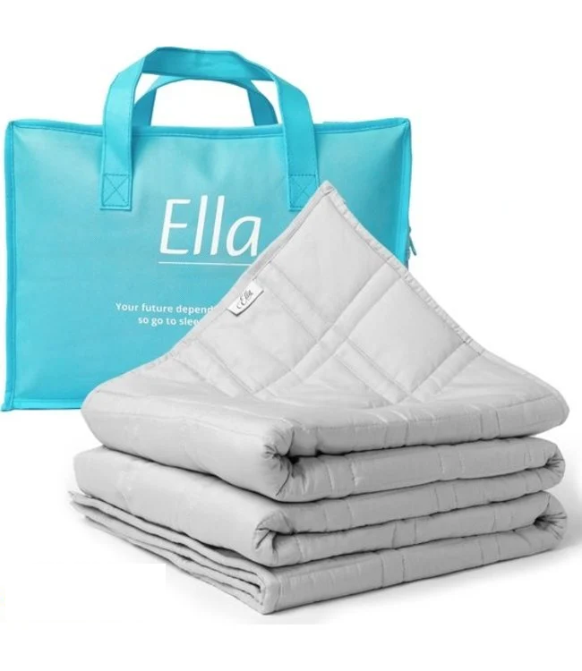 Couverture lestée EL-Life 11kg 200 x 200cm - OEKO-TEX Coton - Gris clair