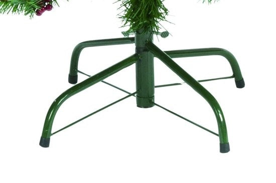 Cadeaux de Noël Arbre de Noël artificiel - Epicéa avec pommes de pin - Décoration de Noël pour l'intérieur - 1024 Tops - 210 cm - Vert