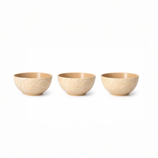 alpina Ceramic Bowl 3 pièces - Lot de 3 verrines en céramique - Contenance : 0,2 litre chacune - Forme ronde - Idéales pour le petit-déjeuner, les en-cas ou les desserts - 10,5 x 10,5 x 19,5 cm - Marron clair - Garantie de 2 ans