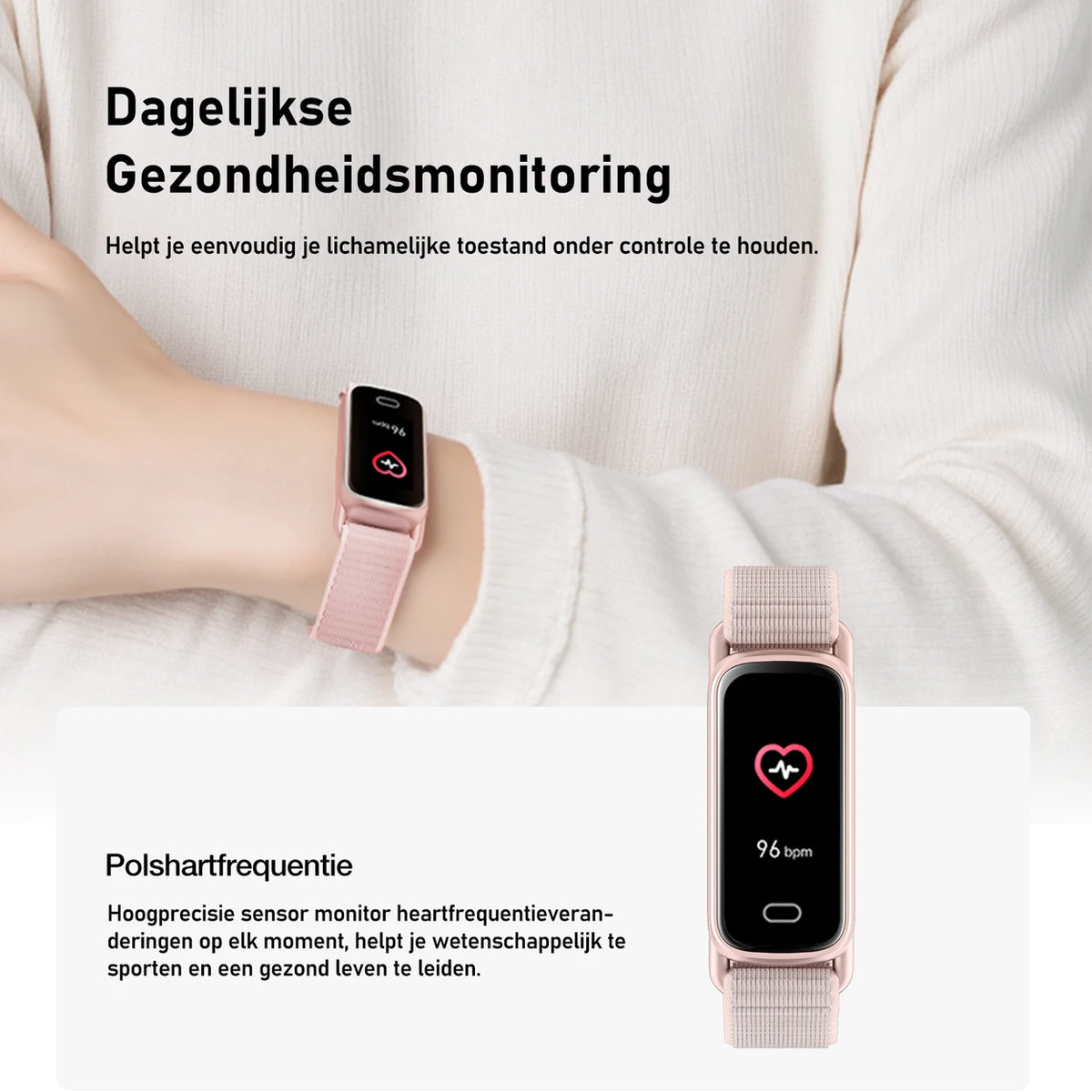 Montre connectée FITTEK GTL1 - Recharge magnétique - Rose