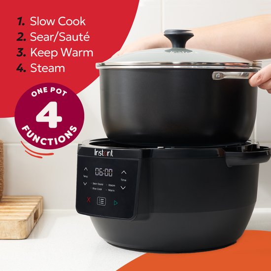 Mijoteuse Instant Pot Superior 7,2 L - Mijoteuse 4-en-1 - Sauter - Cuisson à la vapeur - Maintien au chaud - Jusqu'à 10 portions - Cuisson tout-en-un