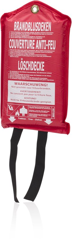 Smartwares 10.014.60 - Couverture anti-feu Allumage du feu - 1x1 mètre - Utilisation rapide - Anneau de suspension inclus