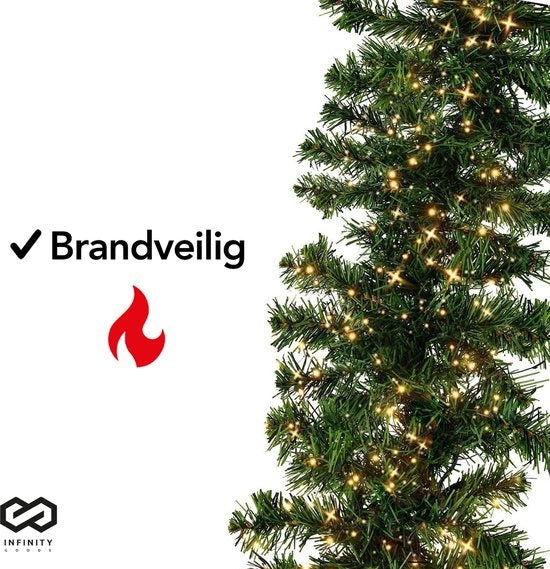Infinity Goods Guirlande Avec Lumières - Décoration de Noël - 500CM - Guirlande de Noël - Décoration de Noël - 100 LED - Vert