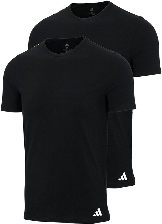 T-shirt à col rond adidas Sportswear, lot de 2 - Active Flex Cotton - Sous-vêtements pour hommes - 2 x noir