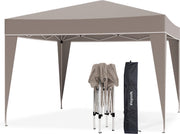LifeGoods Party Tent - Pavillon - EasyUp - Pliable - Imperméable - Avec sac de transport - 300 x 300 cm - Beige