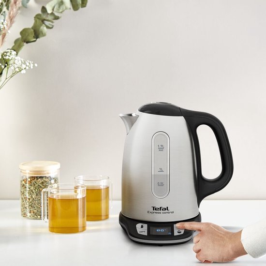 Tefal Express Control KI240D10 - Bouilloire électrique - 1,7 L - Température réglable - Acier inoxydable