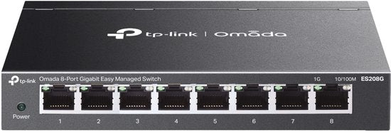 Commutateur réseau TP-Link Omada ES208G, géré, L2, Gigabit Ethernet (10/100/1000), noir