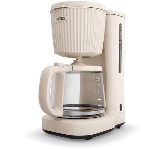 Cafetière Princess Wave – 1 000 W – Carafe en verre de 1,5 L – Fonction de maintien au chaud – Système anti-gouttes – 246048