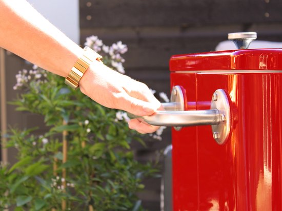 AXI Retro Cooler Rouge - Glacière à roulettes - Capacité de 76 L - Glacière avec robinet de vidange