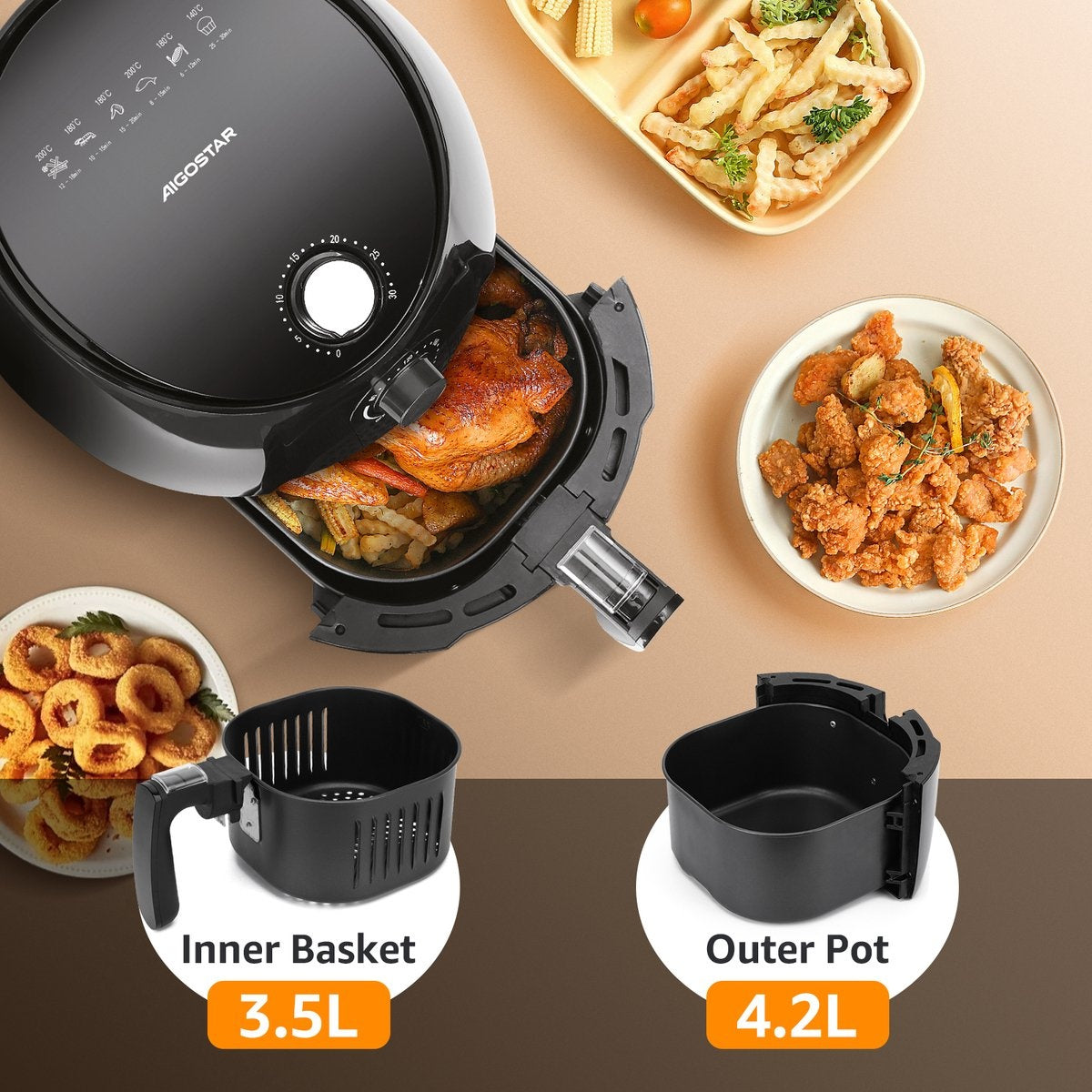 Friteuse sans huile Aigostar - 3,5 litres - 1 500 W