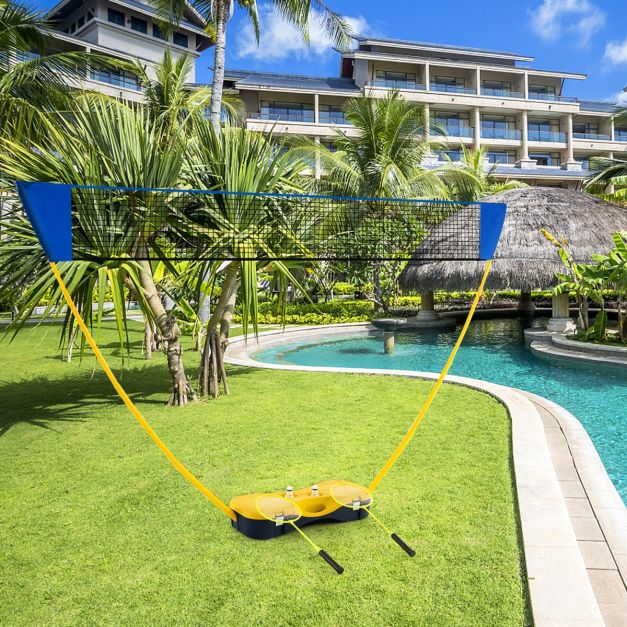 Coast Portable Badminton Set Yellow - 270 x 160 cm - avec filet, 2 raquettes, 2 volants et boîte de rangement - intérieur et extérieur