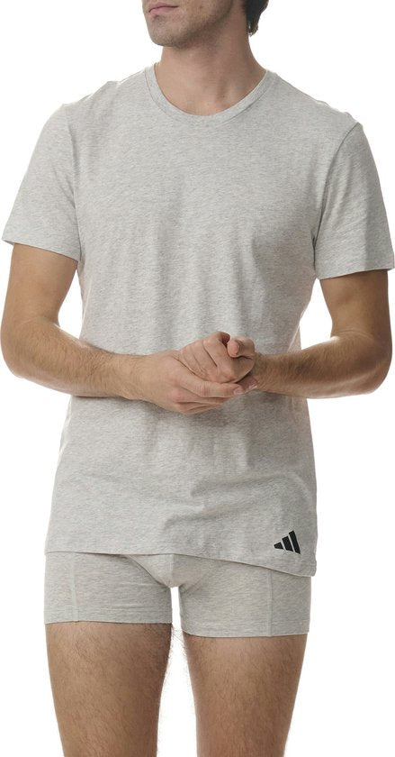 Lot de 3 t-shirts à col rond adidas Sportswear - Taille L - Active Core Cotton - noir/blanc/gris chiné