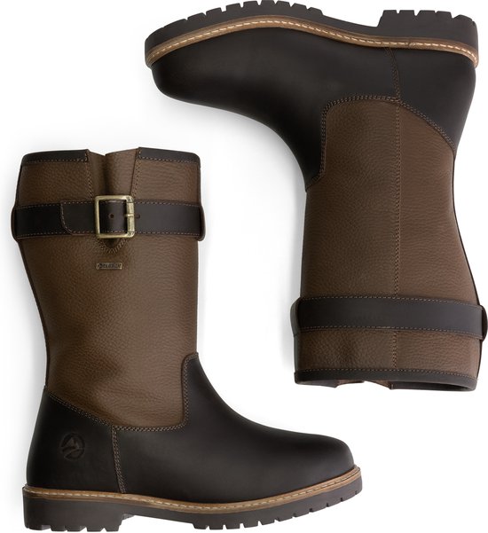 Travelin' Finnmark - Bottes imperméables pour femme - Doublées de laine - Marron foncé