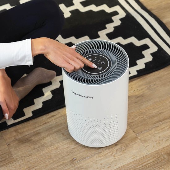 Purificateur d'air Vitapur - Purificateur d'air - Purificateur d'air avec filtre HEPA - Ioniseur à flux de 360 degrés - Extrêmement silencieux avec minuterie - Blanc