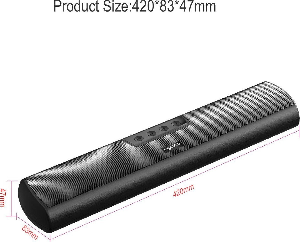 HXSJ Q3 Soundbar PC Speaker - AUX / Bluetooth sans fil - pour ordinateurs de bureau / ordinateurs portables / téléviseurs intelligents / équipements de projection - Noir