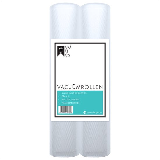 Rouleaux de mise sous vide - Sacs de mise sous vide alimentaires - Sacs de mise sous vide - Sacs de mise sous vide - Gaufré - Sans BPA - 30x600 cm - 2 pièces