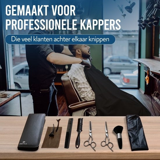 Set complet pour barbier - 10 pièces - ciseaux de barbier droitier - ciseaux à désépaissir barbier - ciseaux à cheveux - ciseaux de coupe - set de ciseaux à cheveux