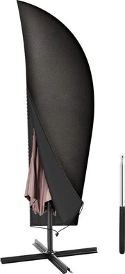 Volcan Housse pour Parasol Flottant - Jusqu'à 400cm - Imperméable - Oxford 420D - Avec fermeture éclair, cordon de serrage, mât et housse de rangement - Noir