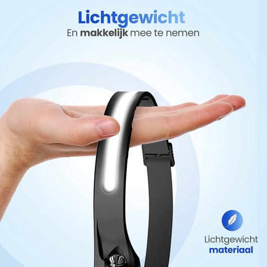 Lampe frontale LED rechargeable Garpex® - Étanche - Rechargeable par USB