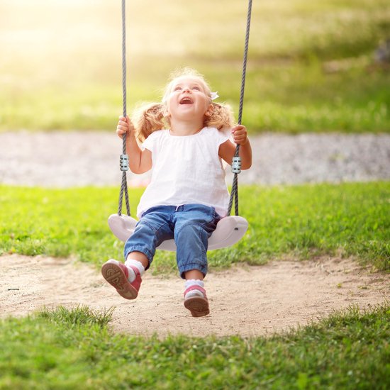 AXI Balançoire en Métal Simple en Anthracite/Crème - Ensemble de balançoire autonome avec siège de balançoire en plastique - Ensemble de balançoire pour enfants