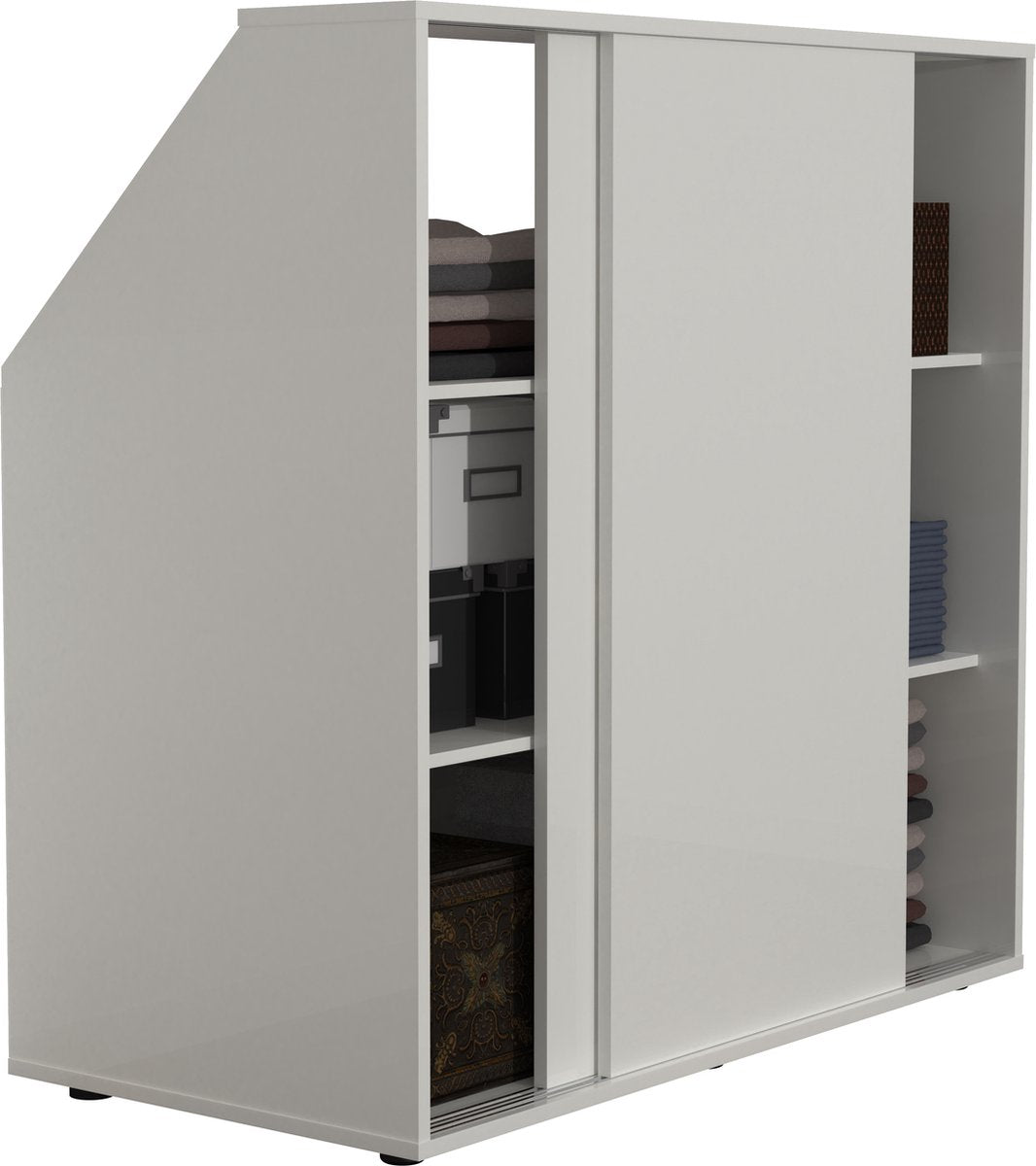 TheBestOf Furniture : meuble de rangement pour mur en pente - Blanc