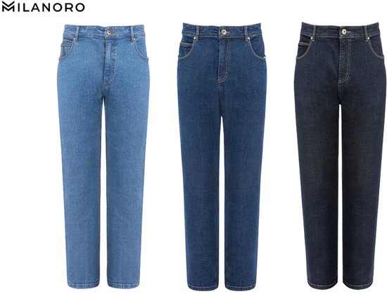 Milanoro - Jean stylé pour homme - Noir-bleu - L36 - L30