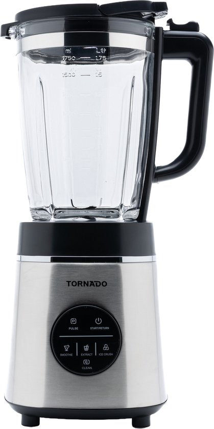 Mixeur Tornado Power - TBL-1402E-GS – 1 400 W - Bol en verre de 1,75 L - Boîtier en acier inoxydable