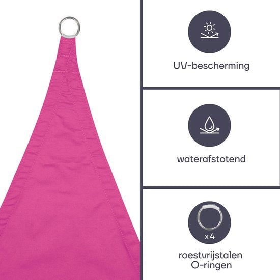 Perel Toile d'ombrage, hydrofuge, 2 x 3 m, 160 g/m², polyester, rectangle, fuchsia