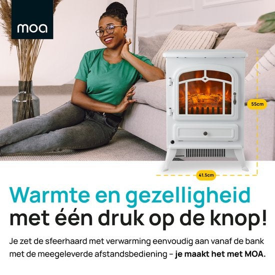 MOA Cheminée électrique - Atmosphere Fireplace Classic - Chauffage - Poêle - Freestanding - White - ES180W