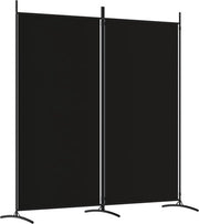 vidaXL - Paravent - avec - 2 - panneaux - 175 x 180 - cm - tissu - noir