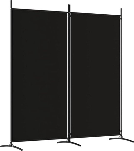 vidaXL - Paravent - avec - 2 - panneaux - 175 x 180 - cm - tissu - noir