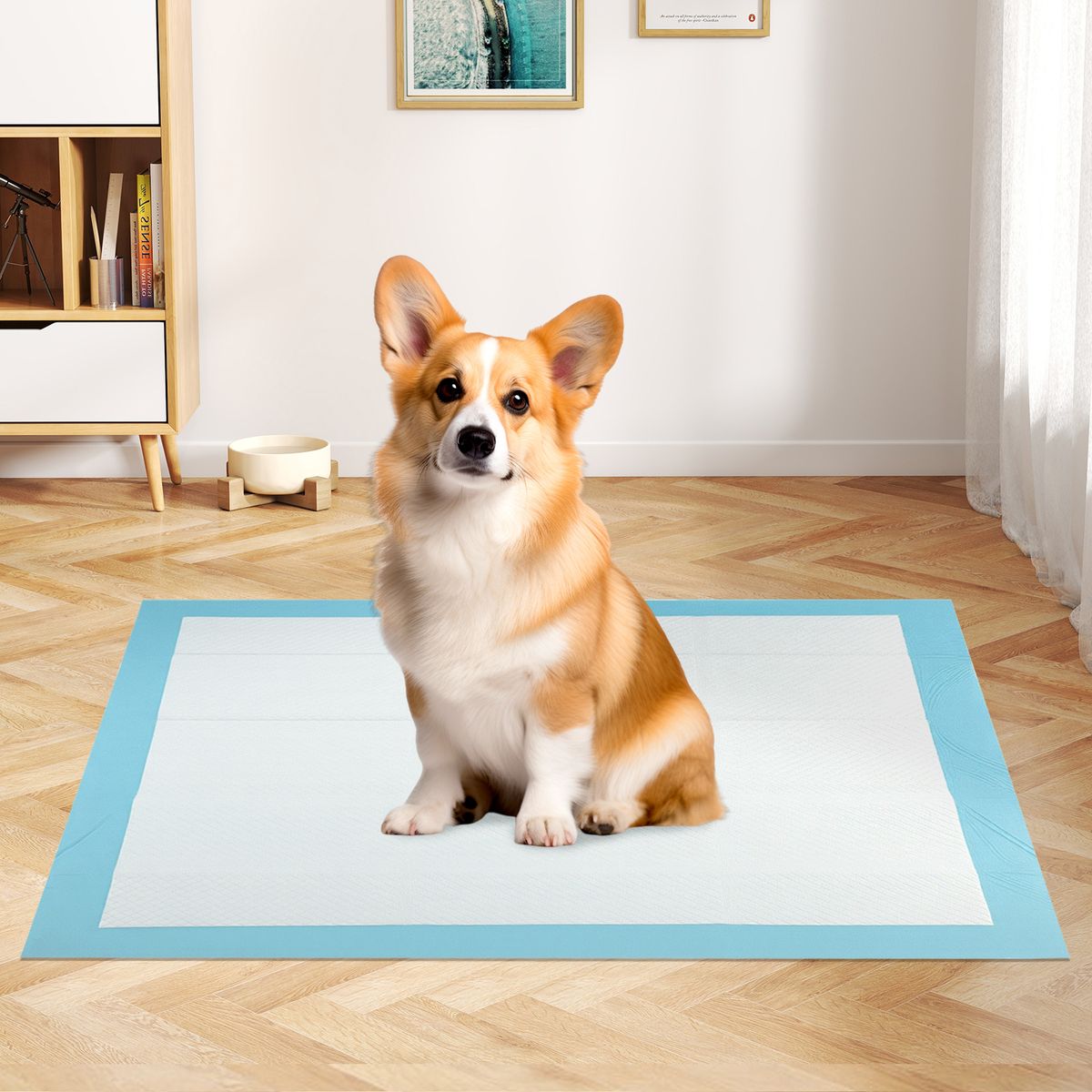 Tapis d'entraînement Coast Puppy - absorption à 6 couches - jetables - 90 x 60 cm - 150 pièces - bleu/blanc