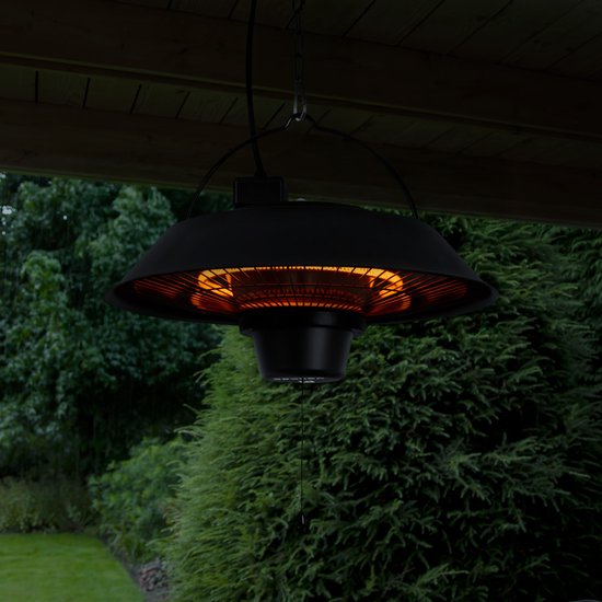 VONROC Chauffage de terrasse atmosphérique - Chauffage Ustica - Infrarouge - 1500W - Haute efficacité - Lampe en fibre de carbone