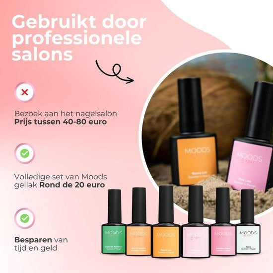 Moods Gel Polish 6-Piece Set - Vernis à ongles en gel - 8ML - Summer in Hawaii - Gellac - Nails - Gel Polish Starter Pack - Pastel Colours